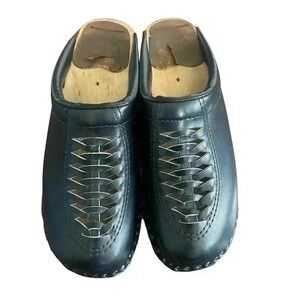 Troentorps Navy Leather Clog Size 36